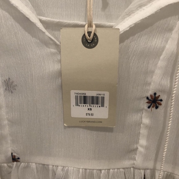 NWT Lucky Brand Peasant Tassle Top XS - Picture 7 of 14